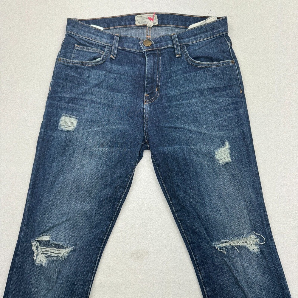 Current Elliott Slouchy Stiletto Jeans Womens Size 25 Blue Tempest Destroy - Picture 4 of 9